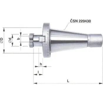 Frézovací trn s kuželovou stopkou strmou s čelními unašeči - 40x16, PN 241440 (Pilana MCT. Strmý kužel ISO 40, d=16 mm, )