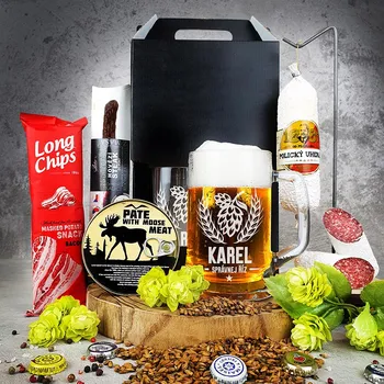 Dárkový potravinový koš Persi - Pivní dárek pro muže k narozeninám, vánocům anebo svátku