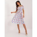 Bílé květinové midi šaty -LK-SK-509677.01X-biały Velikost: 36