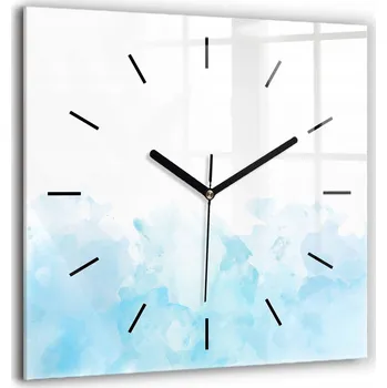 IP kamera Velké tvrzené skleněné hodiny na zeď s grafikou - Tiché - Malované skvrny