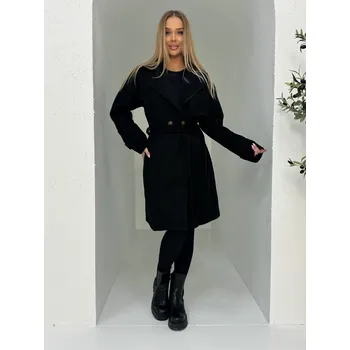 Dámský kabát Módní dámský kabát CLR038 - černý - M