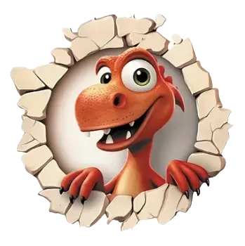 Nažehlovací obrázek - dinosaurus hnědý (7,0 x 6,8 cm)