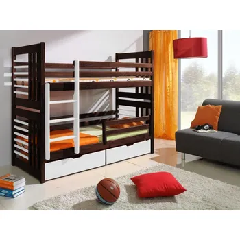 Postel VOMAKS Patrová postel WOODY + ROŠTY a ZÁSUVKY v ceně Rozměr: 80 x 180 cm, Barva: šedá,