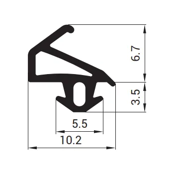 Stavební profil S-1342 Těsnící profil do PVC oken, BRUEGMANN (černá / 300 m / 300m)