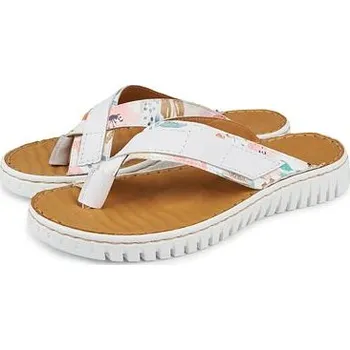 Dámské žabky Vlnka Dámské kožené žabky květované bílá velikost obuv dospělí 36