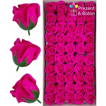 umělá květina FUCHSIOVÁ Tmavě Růžová Mýdlové Růže Dárek Květiny Flower Box Hlava Umělé 50