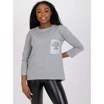 Dámské tričko Světle šedé dámské tričko s kapsou EM-BZ-N612.64P-light gray Velikost: S/M