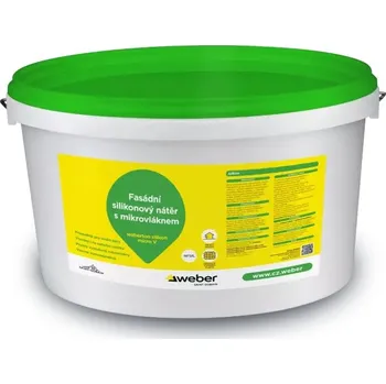 Fasádní barva Weberton silikon micro V – silikonový fasádní nátěr s mikrovlákny - 25 kg - 25 kg | spotřeba 47,61 m2/bal