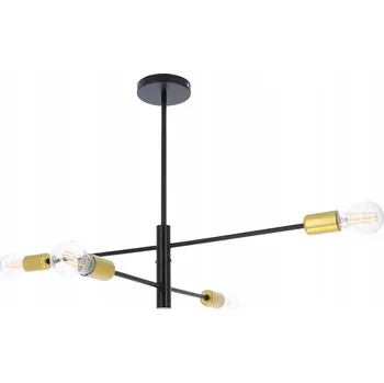 Závěsné stropní svítidlo 4x E27 LED ČERNO-ZLATÉ