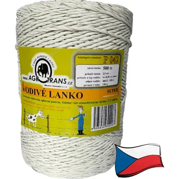 Ohradník Lanko pro elektrický ohradník, Ø2,5mm, 500m, bílé