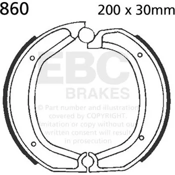 Brzdová čelist Sada brzdových čelistí EBC 860 neobsahuje pružiny