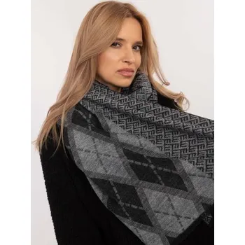 Šátek Šedočerná dámská šála s kosočtverci
