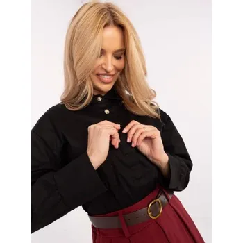 Dámská košile Černá klasická dámská mikina s límečkem