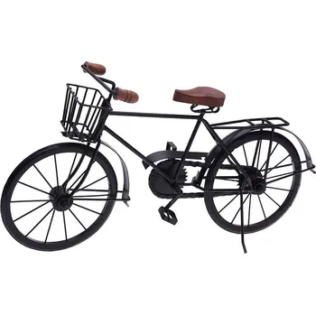 Zahradní dekorace Dekorace Homestyling KO-A78100010kosi stojící BICYKL 47 cm černá s košíkem