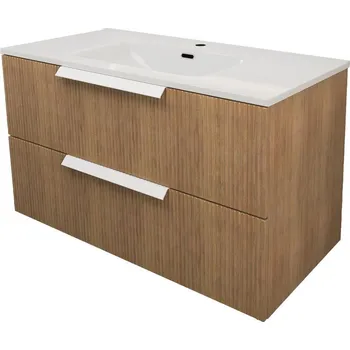 Koupelnový nábytek Skříňka s umyvadlem Vision, 100 × 55 × 48 cm, dřevotříska, dub&nbsp;1923