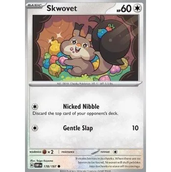 Karetní hra Pokémon OBF 178/197 Skwovet - Obsidian Flames Stav: Near Mint, Verze: REVERSE HOLO