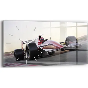 Hodiny Skleněné horizontální nástěnné hodiny S Potiskem Sportovní formule 60 x 30 cm