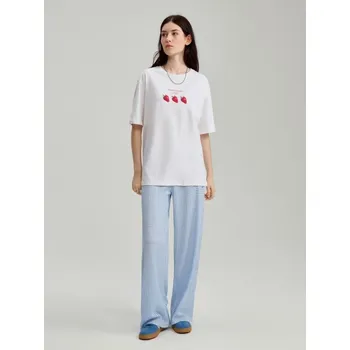 Dámské kalhoty Kalhoty s širokými nohavicemi - XS - House - proužky - 876ER-ST1