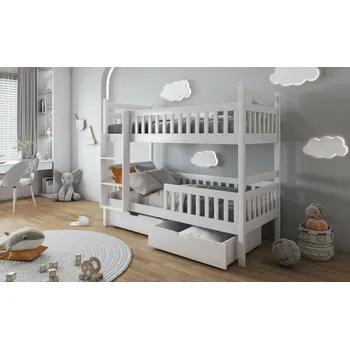 Postel VOMAKS Patrová postel POHODA + ROŠTY a ZÁSUVKY v ceně Rozměr: 80 x 200 cm, Barva: cappuccino,