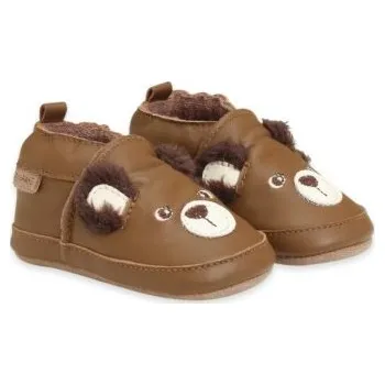 Capáčky En Fant Kožené capáčky s aplikací - Toasted Coconut, vel. 20