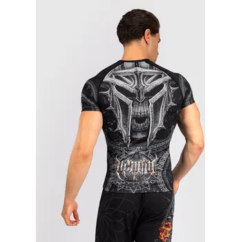 Rashguard Pánský rashguard - funkční triko Venum Gladiator 5.0 - krátké rukávy - Black/Silver Velikost: L