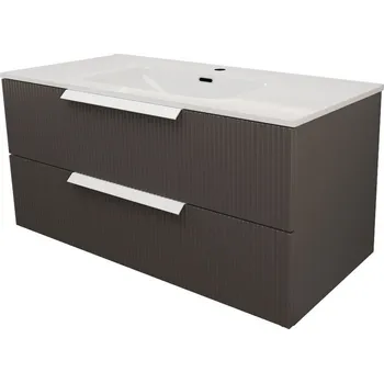 Koupelnový nábytek Skříňka s umyvadlem Vision, 100 × 55 × 48 cm, dřevotříska, šedá 1763