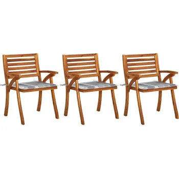 Zahradní jídelní židle s poduškami 3 ks masivní akáciové dřevo Hnědá3060823