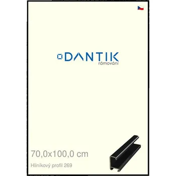 Rám na obraz DANTIK rámeček 70x100 | ALU profil 7269 Černá lesklá (Plexi Čiré) (Vyrobeno s láskou u nás v DANTIKU)