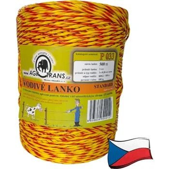 Ohradník Lanko pro elektrický ohradník, Ø3mm, 500m, žluto-oranžové