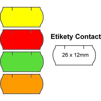 Samolepící etiketa Cenové etikety 26x12 Contact červené