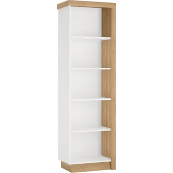 Obývací stěna Regál LYOR01, dub riviera / bílá, levý, LEONARDO