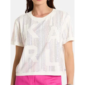 Dámské tričko Dámské volné triko Karl Lagerfeld Paris - Velikost M, Barva Bílá 56177 L4UH7869