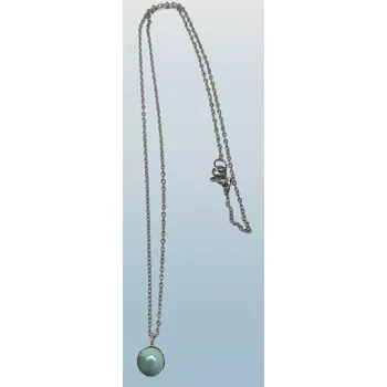 Přívěsek Larimar přívěsek kulatý s řetízkem z chir. oceli