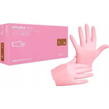 Vyšetřovací rukavice Nitrilové rukavice Mercator Medical Nitrylex Pink XL 100 ks