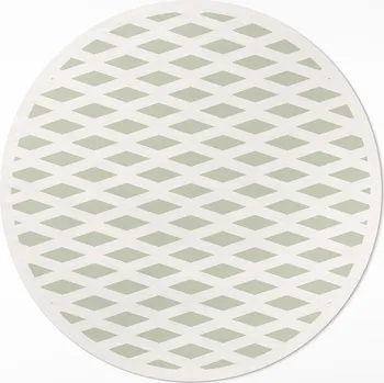 Koberec Kulatý vinylový Koberec s grafikou ⌀ 80 cm minimalistický geometrický vzor