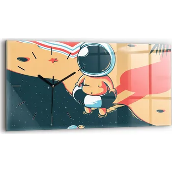 Hodiny Moderní skleněné nástěnné hodiny s potiskem 60x30 cm Dětská fantazie