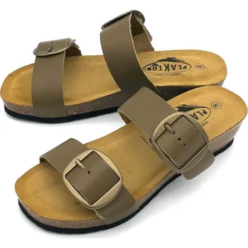 Dámské pantofle Dámské kožené pantofle 826038 Plakton zelená Barva: kaki, Velikost: 42