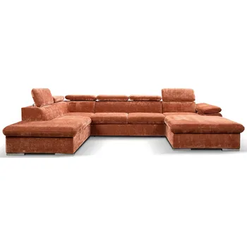 Sedací souprava Rozkládací rohová sedačka GRANBY U oranžová