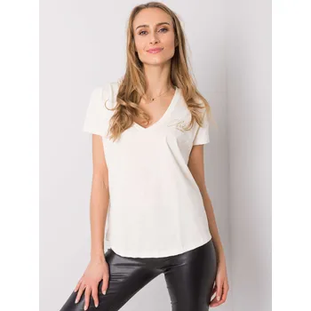 Dámské tričko Smetanové dámské tričko s nápisem 288-TS-T0004.10P-ecru Velikost: M