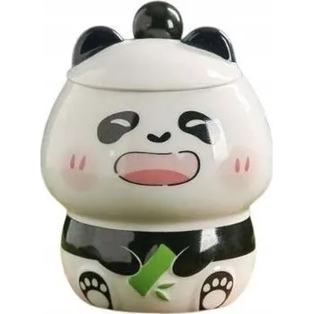 Keramický hrnek panda 3D kawaii s víčkem a lžičkou 350 ml