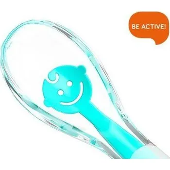 dětský příbor BabyOno Silikonová lžička měkká Baby Ono Smile Tyrkys
