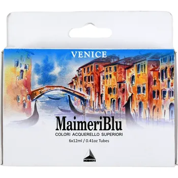 Vodová barva Maimeri Blu Sada akvarelových barev Benátky 6 x 12 ml