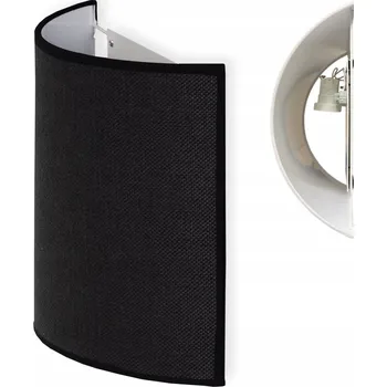 Nástěnné svítidlo Moderní nástěnné svítidlo s černým lněným stínidlem, LED, interiérové, 25 cm