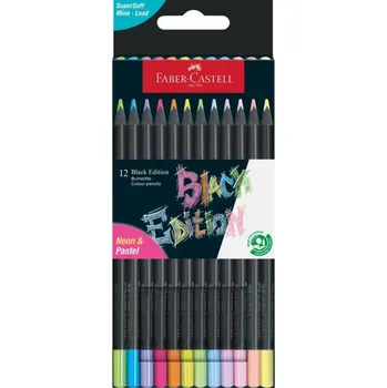 Pastelka Trojhranné pastelky Faber-Castell Black Edition - neon & pastel - 12 ks - 0086/1164100