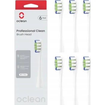 Elektrický zubní kartáček Náhradní Hlavice pro zubní kartáček Oclean Professional Clean, bílé, 6 Ks.