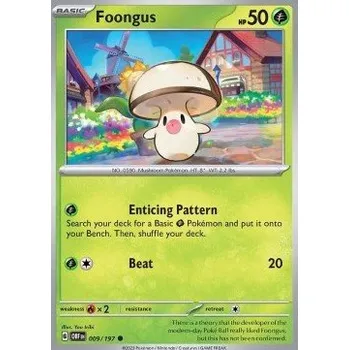 Karetní hra Pokémon OBF 009/197 Foongus - Obsidian Flames Stav: Near Mint, Verze: REVERSE HOLO
