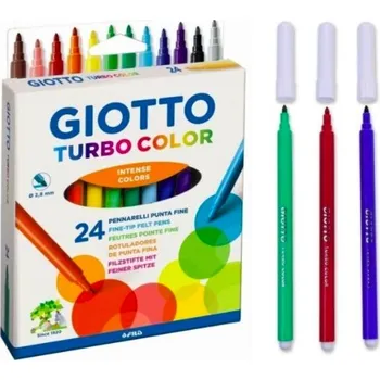 DUHOVÉ FIXY pro Děti, velká SADA 24 ks Giotto FIXY kulaté