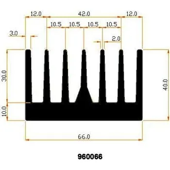 Polovodič Chladič Al 990066 66x40x500mm