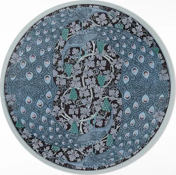 Obraz Kulatý Vinylový Koberec do Obýváku, Průměr ⌀ 80 cm, Modří pávové v hroznech