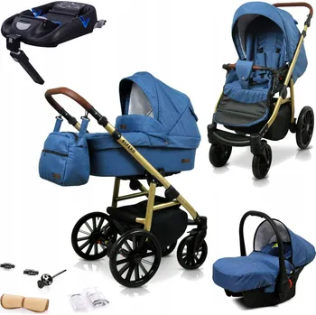 Kočárek Dětský kočárek 4v1 BabyLux Aspero: sportovní kočárek, hluboká korba, autosedačka, základna ISOFIX